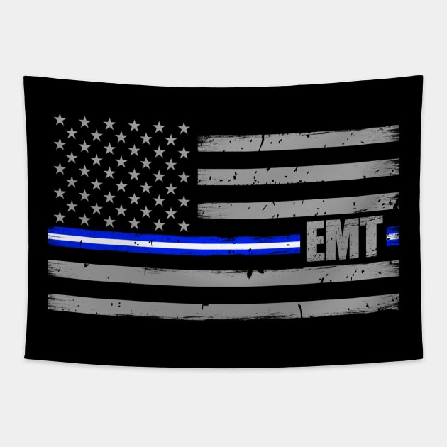 Emergency Medical Technician - Thin White Line Flag Tapestry by bluelinemotivation