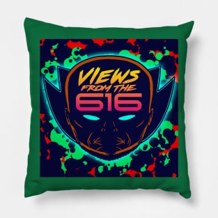 Green & Red Views From The 616 Logo (Front Only) Pillow