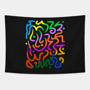 Abstract Doodle Pattern Colorful Tapestry