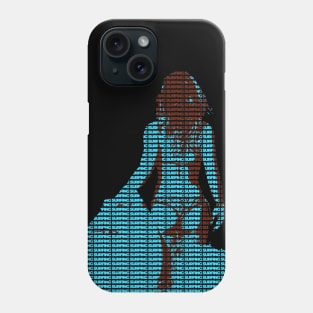 The Surfing Girl at the Beach - Typography Artwork Phone Case