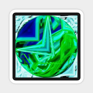 A blue and green globe Magnet