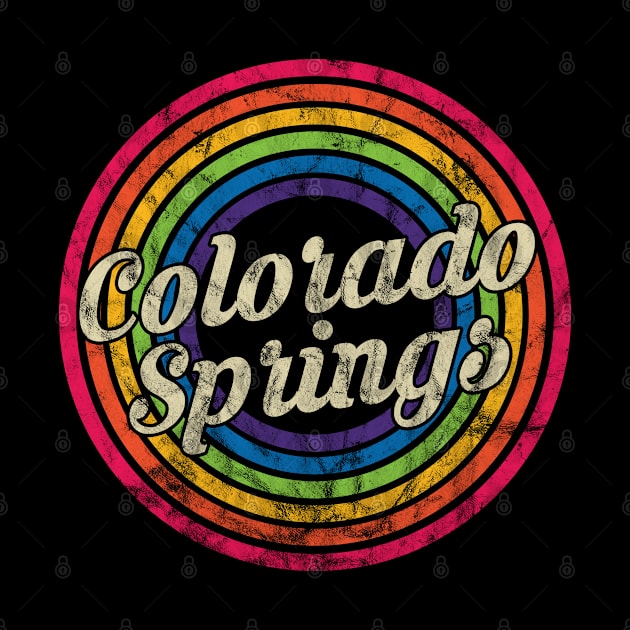 Colorado Springs - Retro Rainbow Faded-Style by MaydenArt