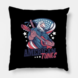 American Tunes Bald Eagle with guitar funny Pillow