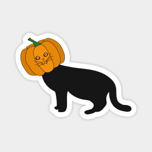 Creepy cat with a pumpkin head Magnet