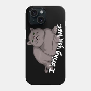 Fat Good Fortune Cat dark Phone Case