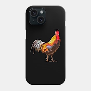 Easter Egger Chicken Rooster Watercolor Painting Phone Case