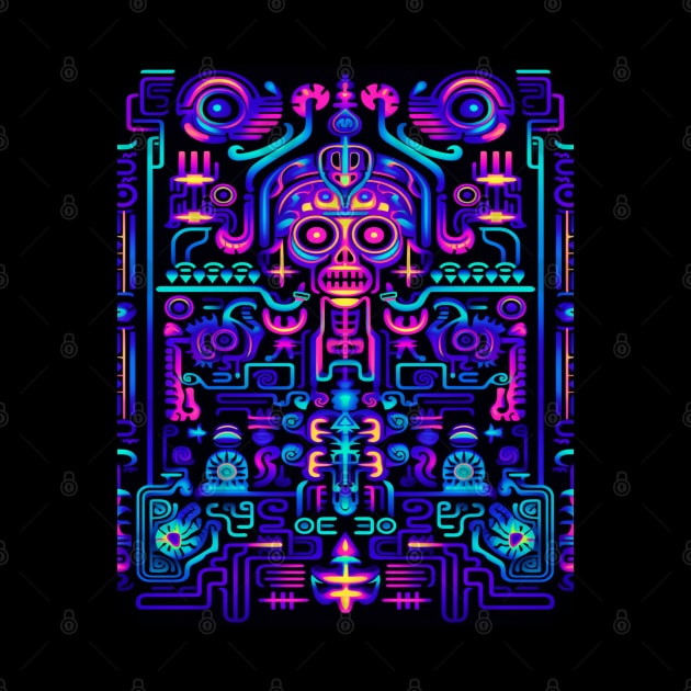 Blacklight Huichol art onix Poster by Xinamba