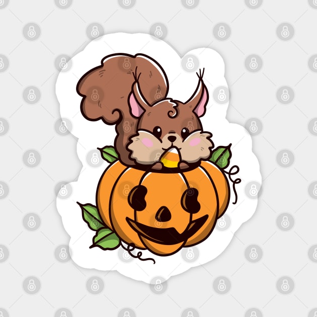 Squirrel halloween Magnet by Jurassic Ink