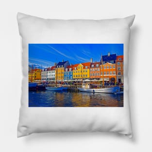 Late Afternoon in Nyhavn, Copenhagen Pillow