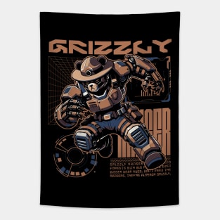 Grizzly Bear Ranger Sci-fi Job Future Mecha Animals Robot Tapestry