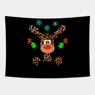 Be Kind Autism Awareness Reindeer Hippie Christmas Gift Tapestry