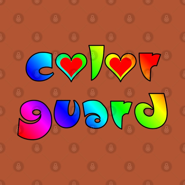 Colorful Color Guard Hearts by Barthol Graphics