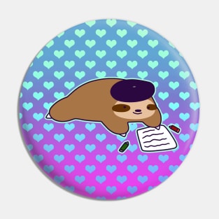 Ombre Hearts Beatnik Sloth Pin