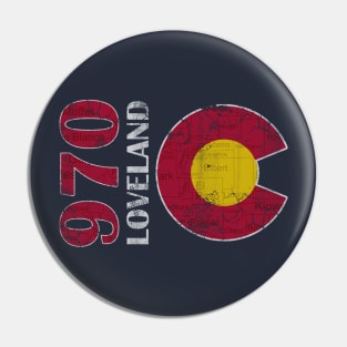 970 Loveland Colorado Map Retro Fade Pin