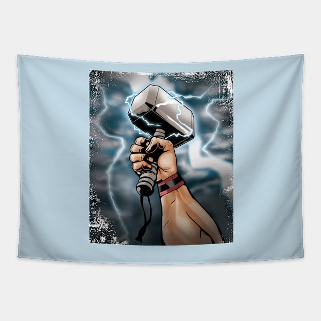 Thor Hammer Tapestry by DubyaTee