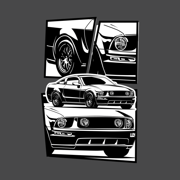 Ford Mustang pony GT 2005 illustration graphics by ASAKDESIGNS