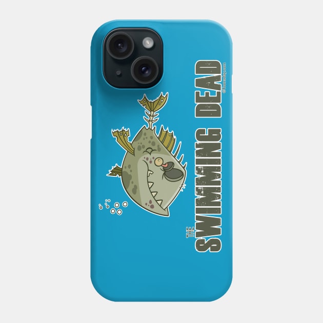 Swimming Dead Zombie Fish Phone Case by Toonaday