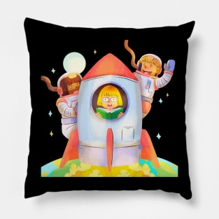 Watercolor Rocket Color Hand Color Pillow