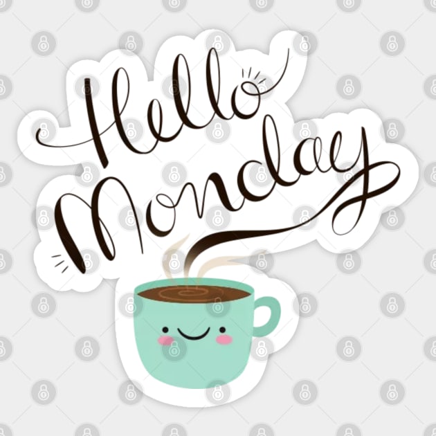 Hello Monday Script Stickers Planner Stickers Two Sizes and 