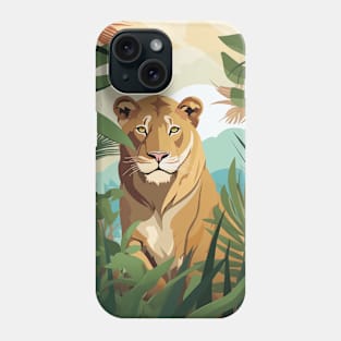 Female Lion In The Jungle Phone Case