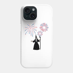 Wizard casting Fireworks for 4th of July Phone Case