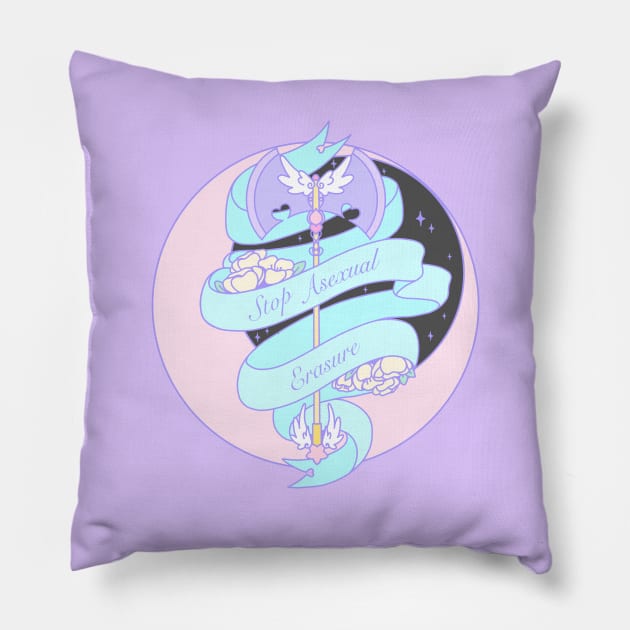 Stop Asexual Erasure Pillow by Cosmic Queers