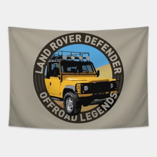 4x4 Offroad Legends: Land Rover Defender Classic (yellow) Tapestry