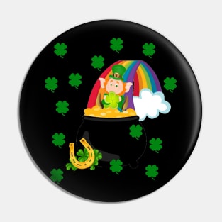 leprechaun on rainbow Pin
