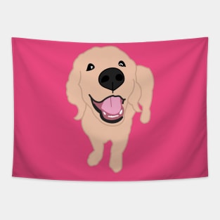 Golden Retriever Dog with Floral Crown Art Print – Funny Decoration Gift –  Cute Room Decor – Poster Wall Tapestry by Mia Charro