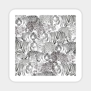 Black Leopard Tiger Animals Pattern Magnet