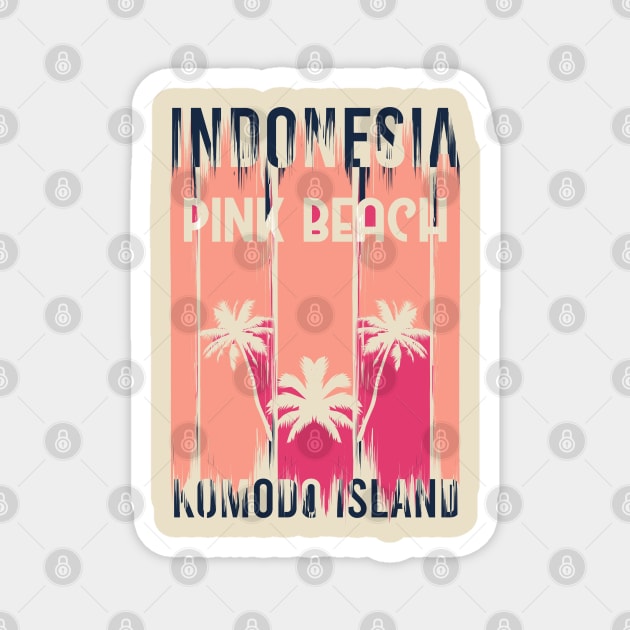 Pink Beach - Indonesia Magnet by Hashed Art