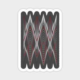 Graphic with triangles in white, red to black. Magnet