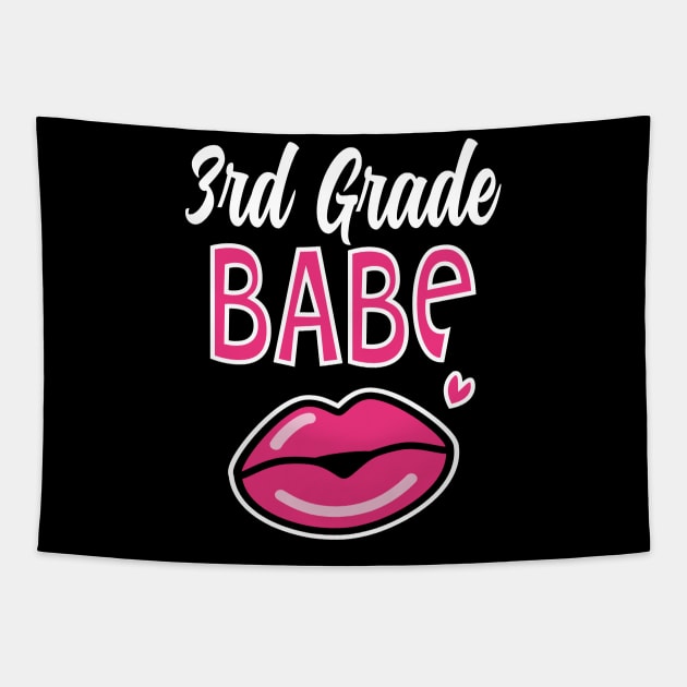 3rd Third Grade Babe Teacher Back to School Tapestry by HCMGift