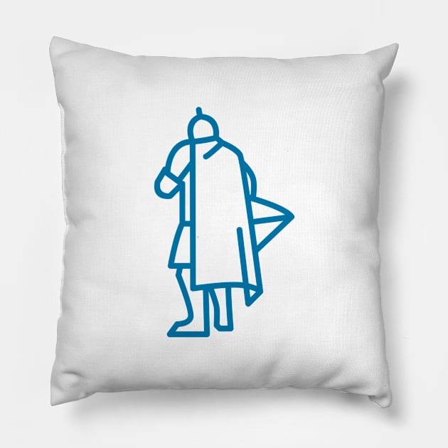 monoline knight Pillow by Aksa Inov