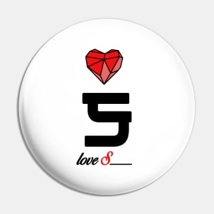 Initial love letter S for valentine Pin