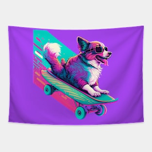 Dog on a Skateboard Tapestry