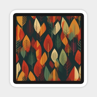 Flat Fall Foliage Seamless Floral Pattern Magnet