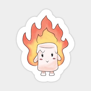 Marshmallow on fire Magnet