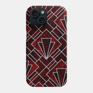 Red Ruby and Silver Art Deco Phone Case