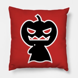 Scary funny pumpkin guy for halloween Pillow