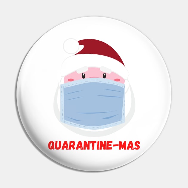 Quarantine-Mas Santa Claus Christmas in Quarantine Santa Clause Wearing a Mask and Social Distancing Pin by nathalieaynie