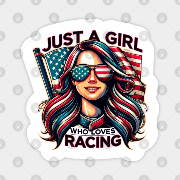 Just a Girl who Loves Racing Magnet by SOUDESIGN_vibe