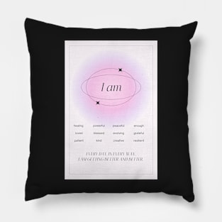 Pink Aura Affirmations for Self Love Pillow