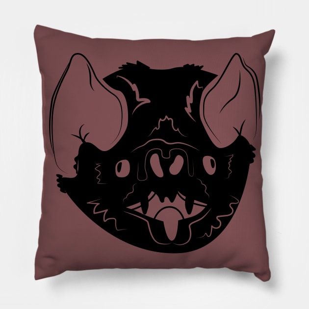 Bat, Adorable Nightmare Puppy of the Sky - Halloween Nature Design Pillow by sadsquatch