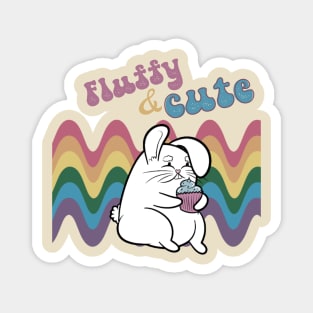 Fluffy & Cute Easter Bunny Magnet