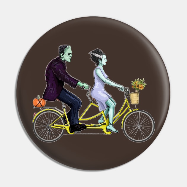 Frankenstein Tandem Bike Date Pin by FanboyMuseum