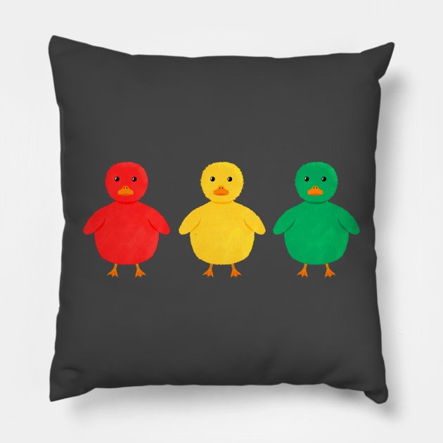 Traffic light ducks Pillow by MorvernDesigns