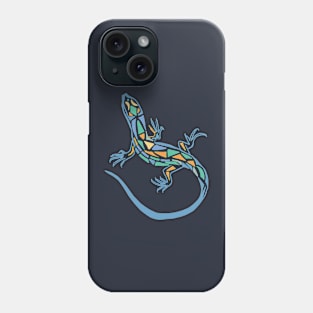 Lizard tribal green and blue Phone Case