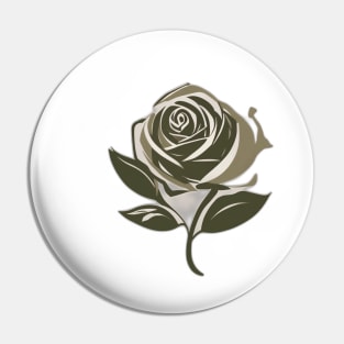 Elegant Metallic Rose Graphic No. 680 Pin