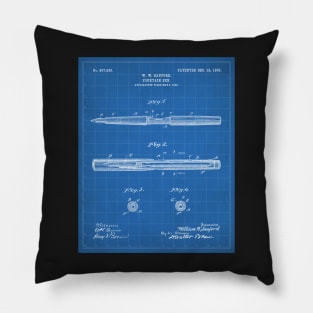 Fountain Pen Patent - Writer Editor Home Office Decor Art - Blueprint Pillow